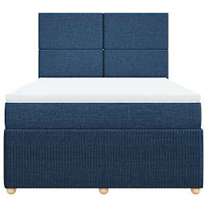 Box spring postel s matrací modrá 160x200 cm textil - obrázek 4