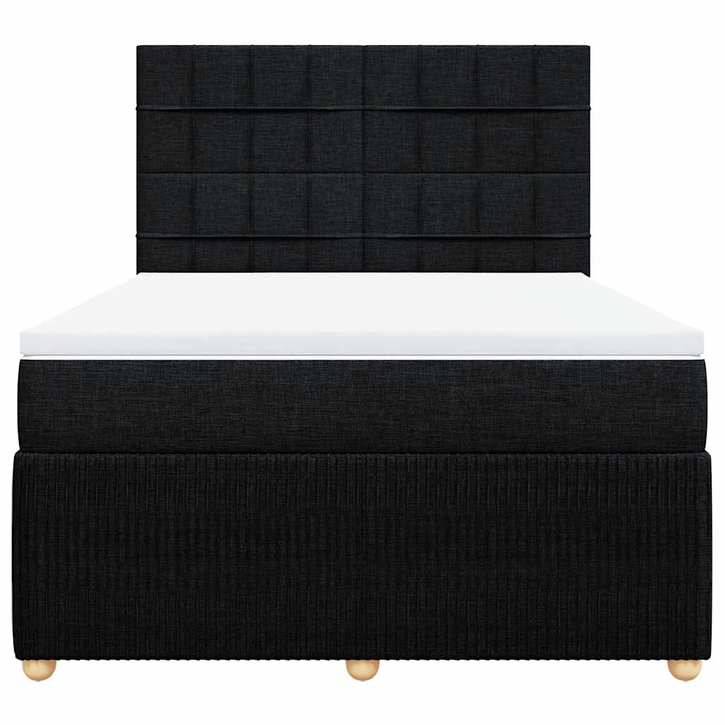 vidaXL Boxspring met matras stof zwart 160x200 cm, foto 4