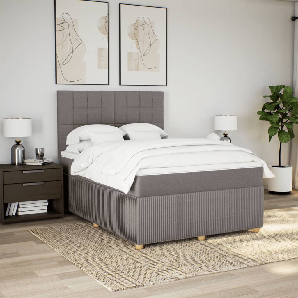 vidaXL Posteľný rám boxspring s matracom sivohned 160x200 cm látka