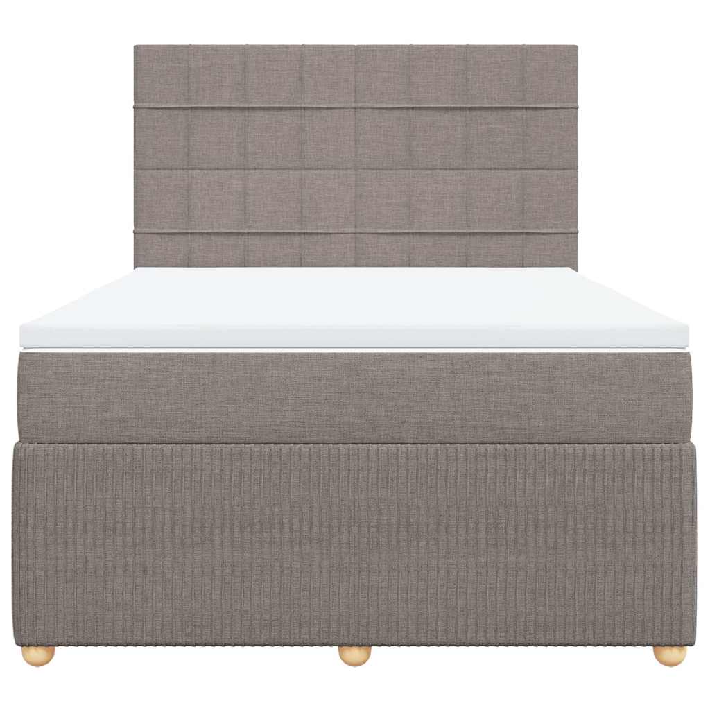 vidaXL Boxspring met matras stof taupe 160x200 cm, foto 4