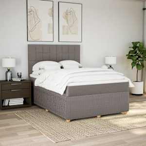 vidaXL Krevet s oprugama i madracem smeđesivi 160x200 cm tkanina