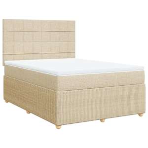 Box spring postel s matrací krémová 160x200 cm textil - obrázek 2