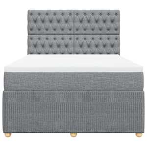 Box spring postel s matrací světle šedá 160 x 200 cm textil - obrázek 4