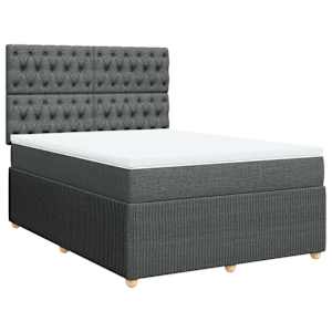 Box spring postel s matrací tmavě šedá 160x200 cm textil - obrázek 2