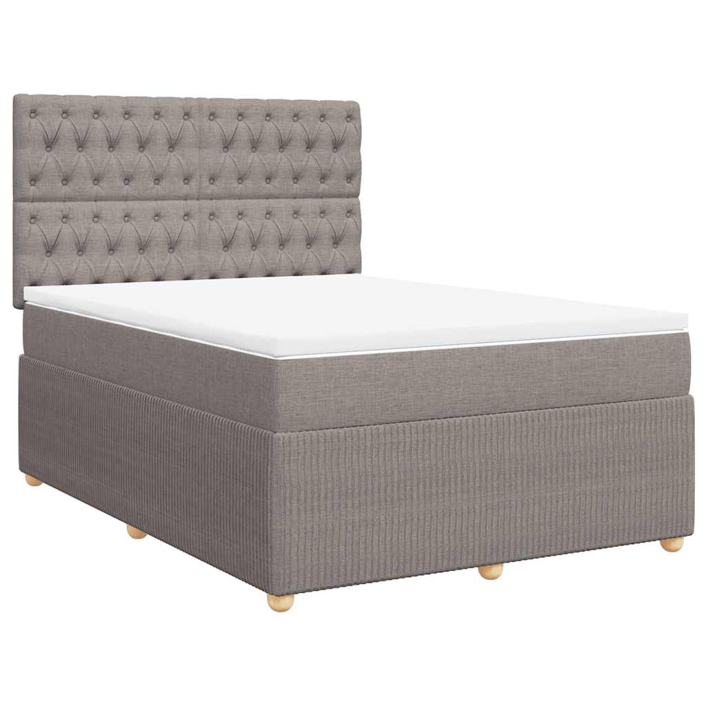 Thumbnail - vidaXL Boxspringbett mit Matratze Taupe 160x200 cm Stoff