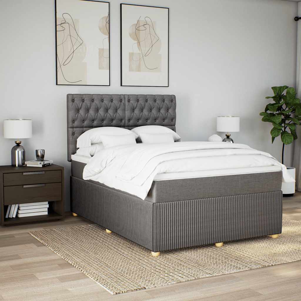 vidaXL Boxspring met matras stof taupe 160x200 cm, foto 2