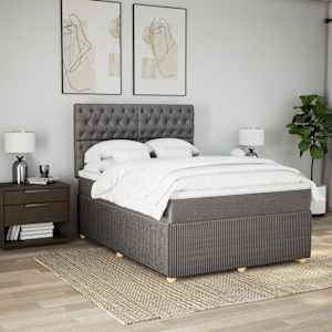 Box spring postel s matrací taupe 160x200 cm textil - obrázek 3