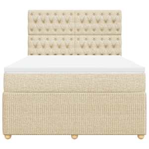 Box spring postel s matrací krémová 160x200 cm textil - obrázek 4