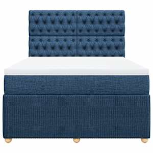 Box spring postel s matrací modrá 160x200 cm textil - obrázek 4