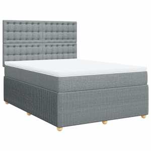 Box spring postel s matrací světle šedá 160 x 200 cm textil - obrázek 2