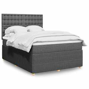 Box spring postel s matrací tmavě šedá 160x200 cm textil - obrázek 1