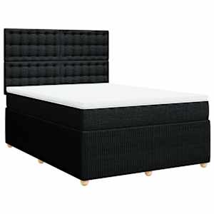 Box spring postel s matrací černá 160x200 cm textil - obrázek 2