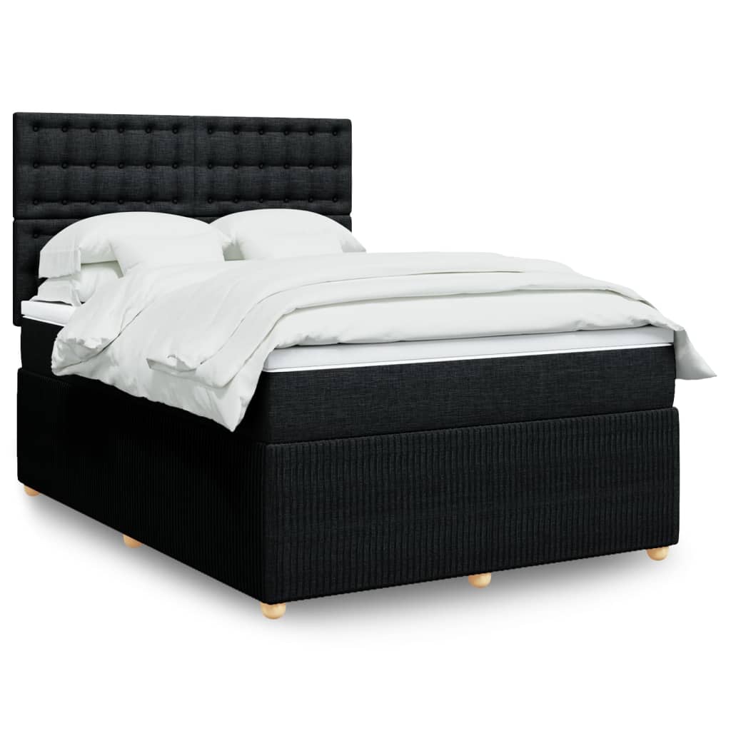 Boxspringbett mit Matratze Schwarz 160×200 cm Stoff