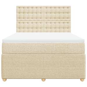 Box spring postel s matrací krémová 160x200 cm textil - obrázek 4