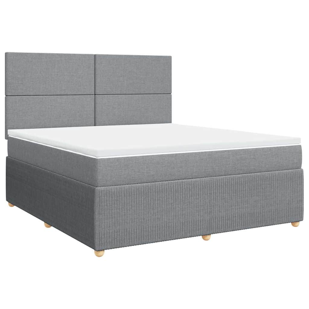 vidaXL Box spring postel s matrací světle šedá 180 x 200 cm textil