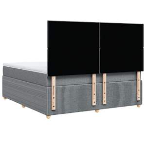 Box spring postel s matrací světle šedá 180 x 200 cm textil - obrázek 6