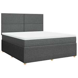 Box spring postel s matrací tmavě šedá 180x200 cm textil - obrázek 2