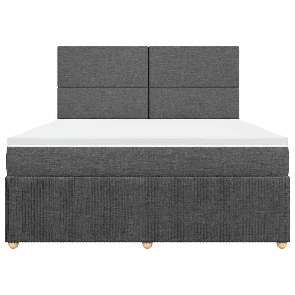 vidaXL Boxspring met matras stof donkergrijs 180x200 cm grijs, foto 4