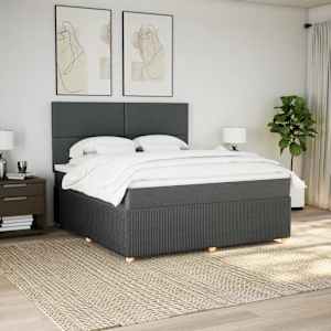 Box spring postel s matrací tmavě šedá 180x200 cm textil - obrázek 3