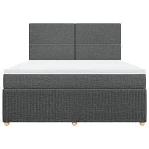 Box spring postel s matrací tmavě šedá 180x200 cm textil - obrázek 4