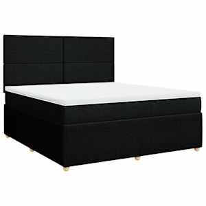 Box spring postel s matrací černá 180x200 cm textil - obrázek 2