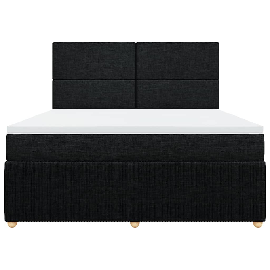 vidaXL Boxspring met matras stof zwart 180x200 cm, foto 4