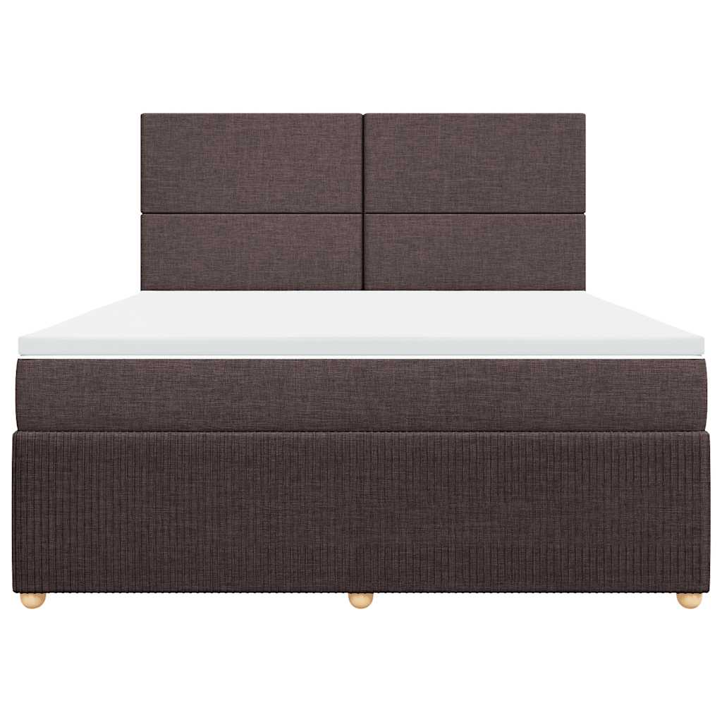 vidaXL Boxspring met matras stof donkerbruin 180x200 cm bruin, foto 4