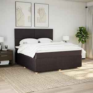 Box spring postel s matrací tmavě hnědá 180x200 cm textil - obrázek 3
