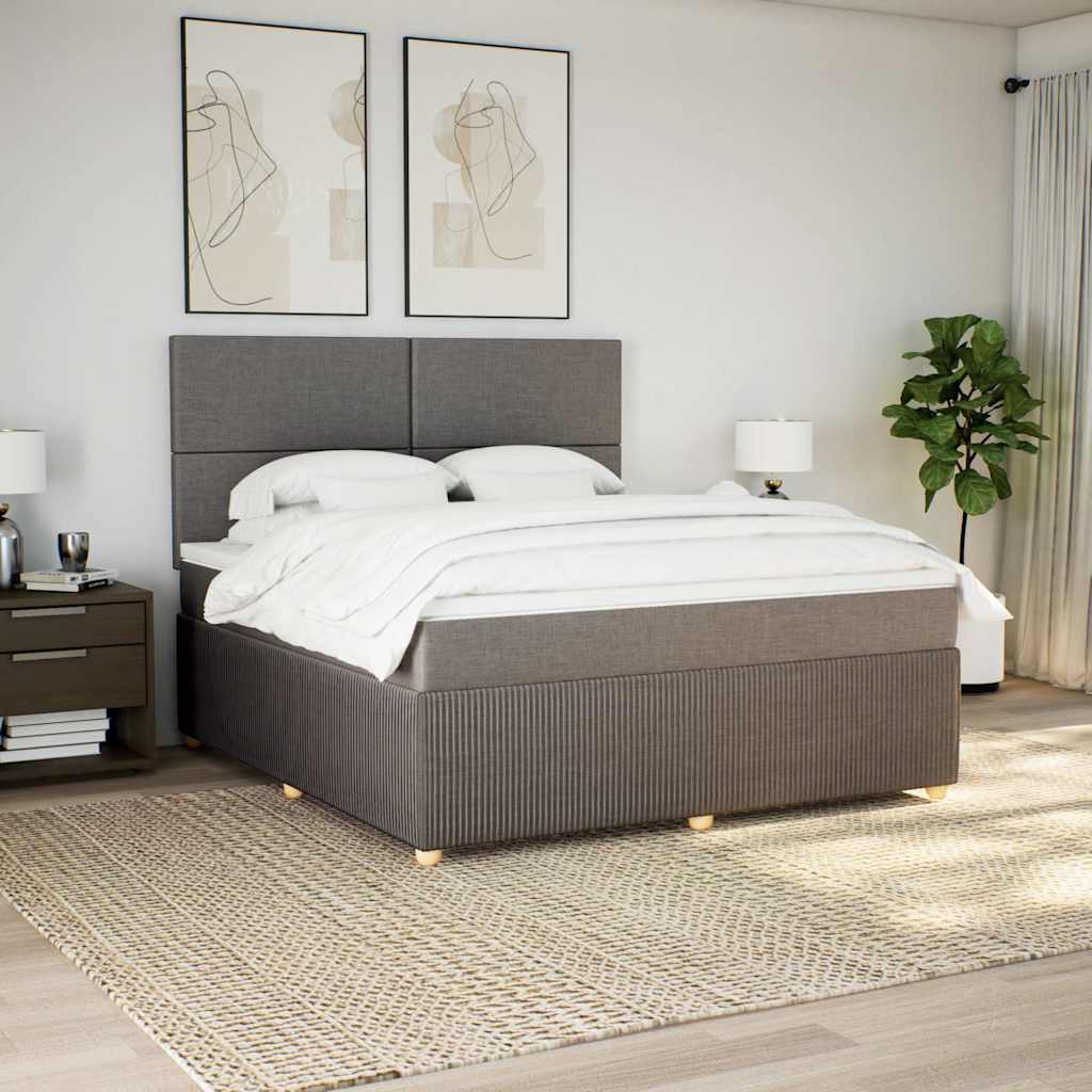 vidaXL Boxspring met matras stof taupe 180x200 cm, foto 2