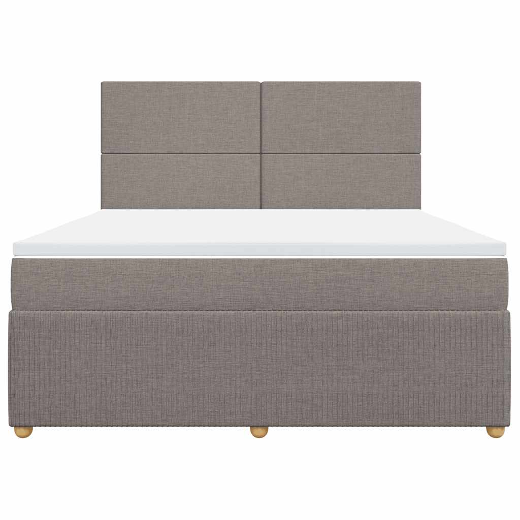 vidaXL Boxspring met matras stof taupe 180x200 cm, foto 4