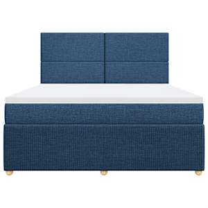 Box spring postel s matrací modrá 180x200 cm textil - obrázek 4