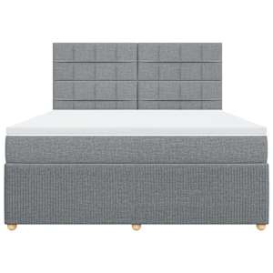 Box spring postel s matrací světle šedá 180 x 200 cm textil - obrázek 4