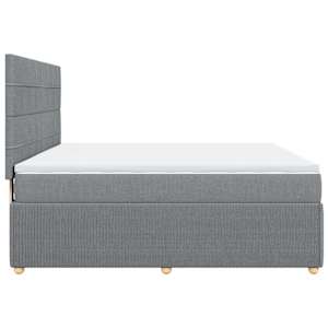 Box spring postel s matrací světle šedá 180 x 200 cm textil - obrázek 5