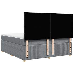 Box spring postel s matrací světle šedá 180 x 200 cm textil - obrázek 6