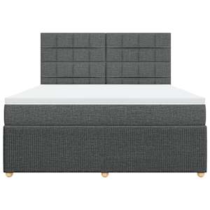 Box spring postel s matrací tmavě šedá 180x200 cm textil - obrázek 4