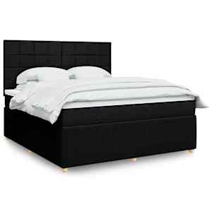 Box spring postel s matrací černá 180x200 cm textil - obrázek 1
