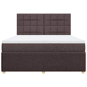 Box spring postel s matrací tmavě hnědá 180x200 cm textil - obrázek 4
