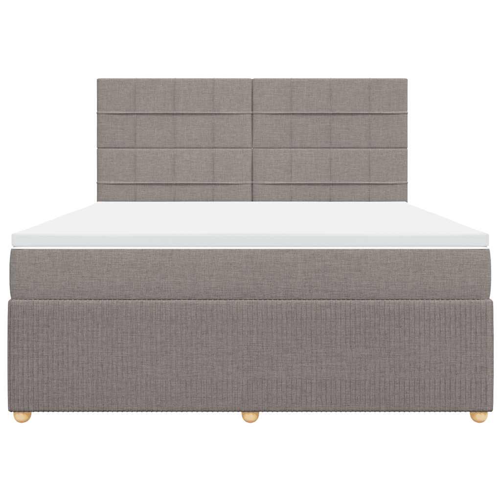 vidaXL Boxspring met matras stof taupe 180x200 cm, foto 4