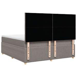 Box spring postel s matrací taupe 180x200 cm textil - obrázek 6
