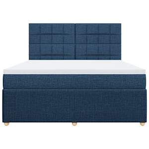 Box spring postel s matrací modrá 180x200 cm textil - obrázek 4