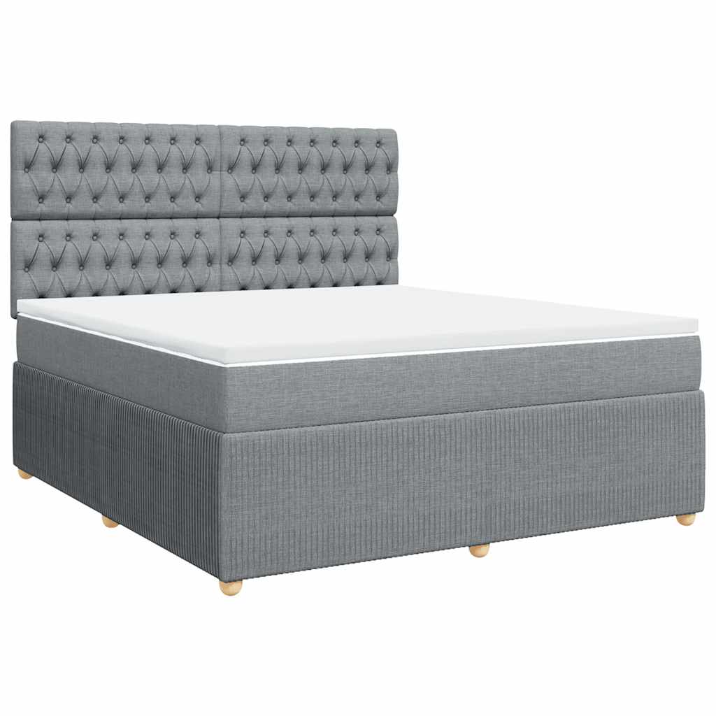 vidaXL Box spring postel s matrací světle šedá 180 x 200 cm textil