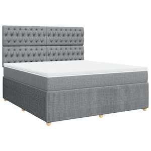 Box spring postel s matrací světle šedá 180 x 200 cm textil - obrázek 2