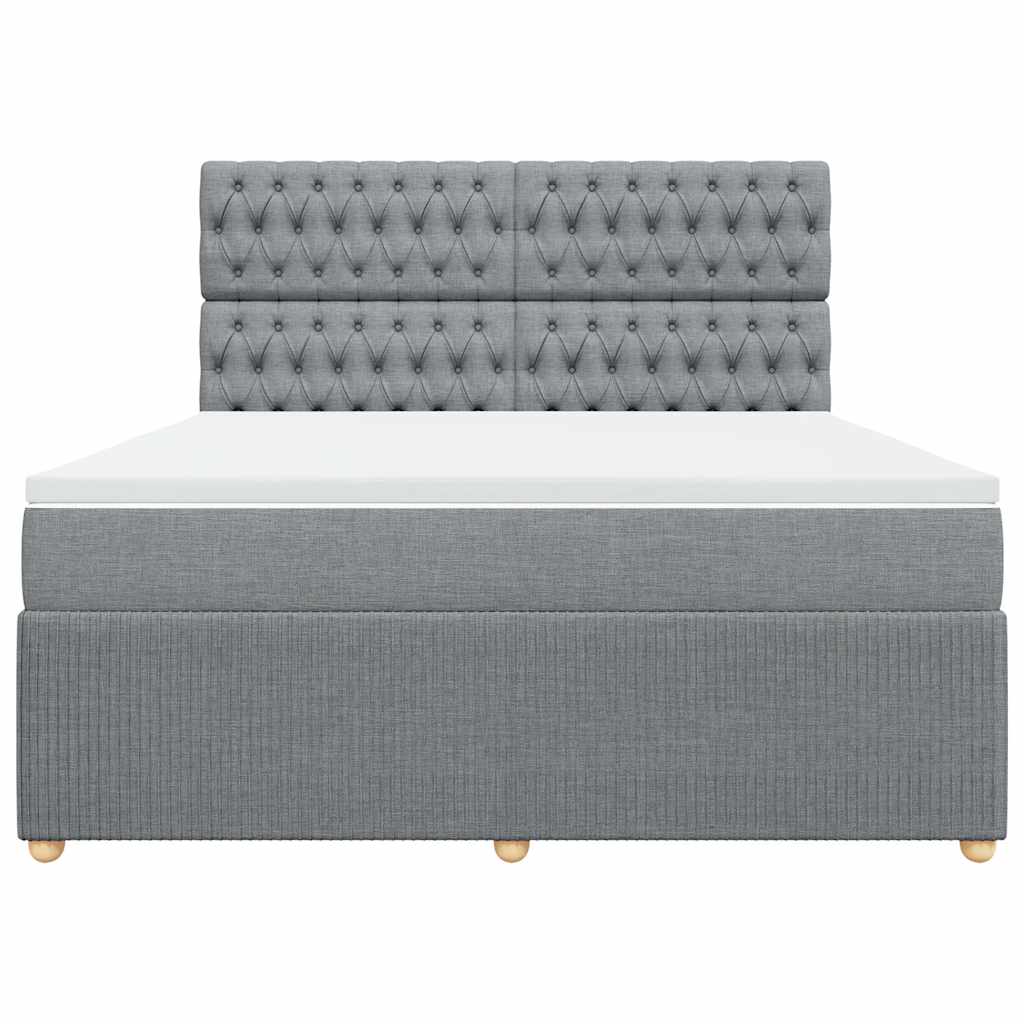 vidaXL Boxspring met matras stof lichtgrijs 180x200 cm grijs, foto 4