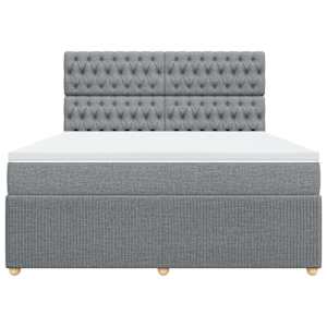 Box spring postel s matrací světle šedá 180 x 200 cm textil - obrázek 4