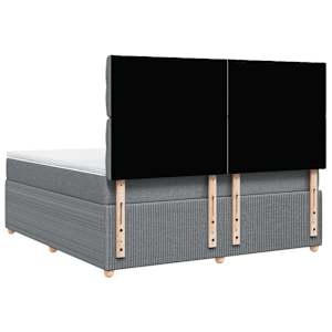 Box spring postel s matrací světle šedá 180 x 200 cm textil - obrázek 6