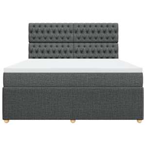 Box spring postel s matrací tmavě šedá 180x200 cm textil - obrázek 4