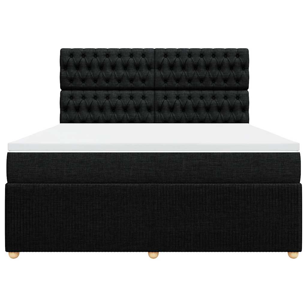 vidaXL Boxspring met matras stof zwart 180x200 cm, foto 4
