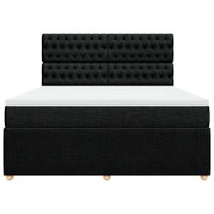 Box spring postel s matrací černá 180x200 cm textil - obrázek 4