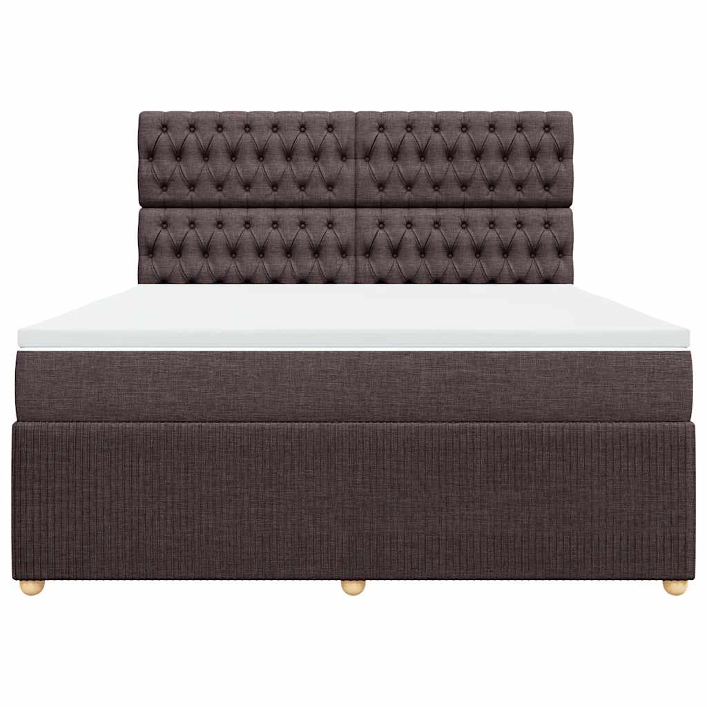 vidaXL Boxspring met matras stof donkerbruin 180x200 cm bruin, foto 4