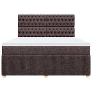 Box spring postel s matrací tmavě hnědá 180x200 cm textil - obrázek 4